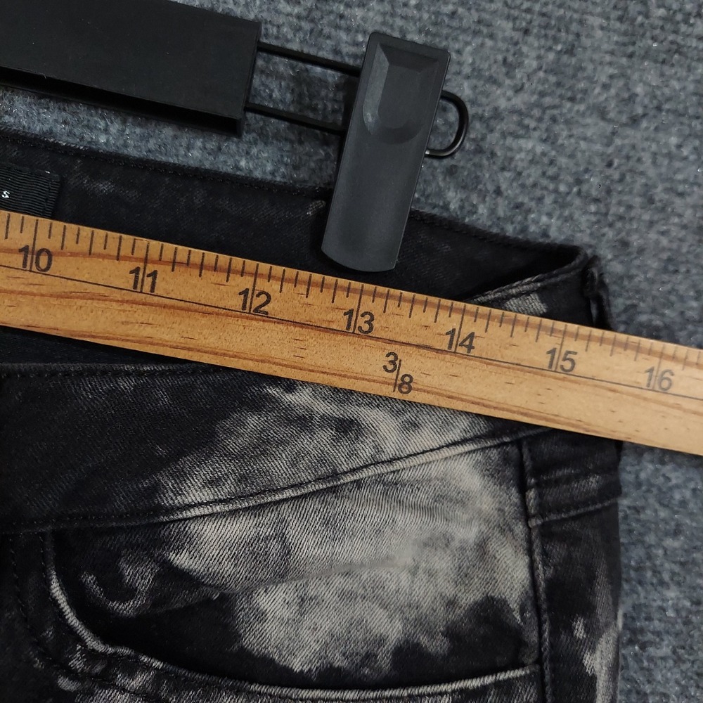 GUESS Pants Mens Fits 30x29 Black Ink Blot Cargo Slim Skinny Ankle Zip - Picture 8 of 11